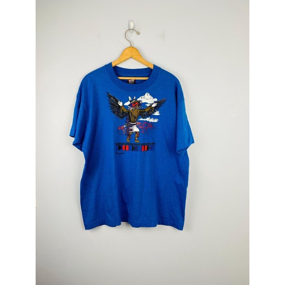 Vintage Arizona Aztec Native American T-shirt, Size XL, 1990s Graphic Print Tee